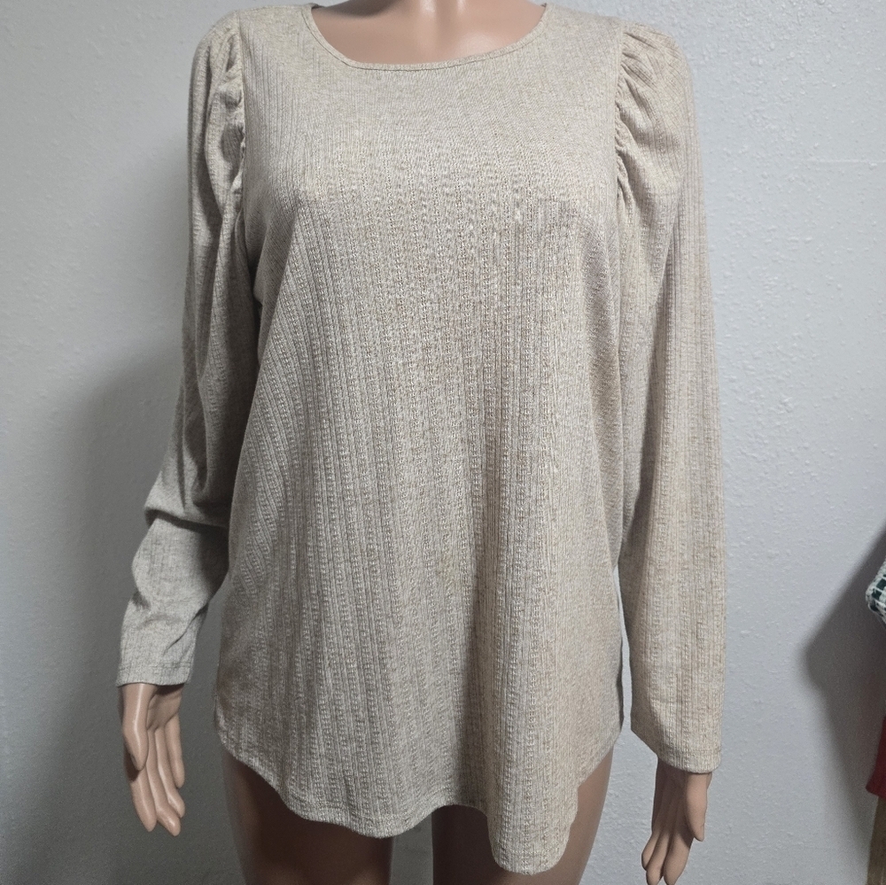 Banana Republic Gray Puff Sleeve Blouse